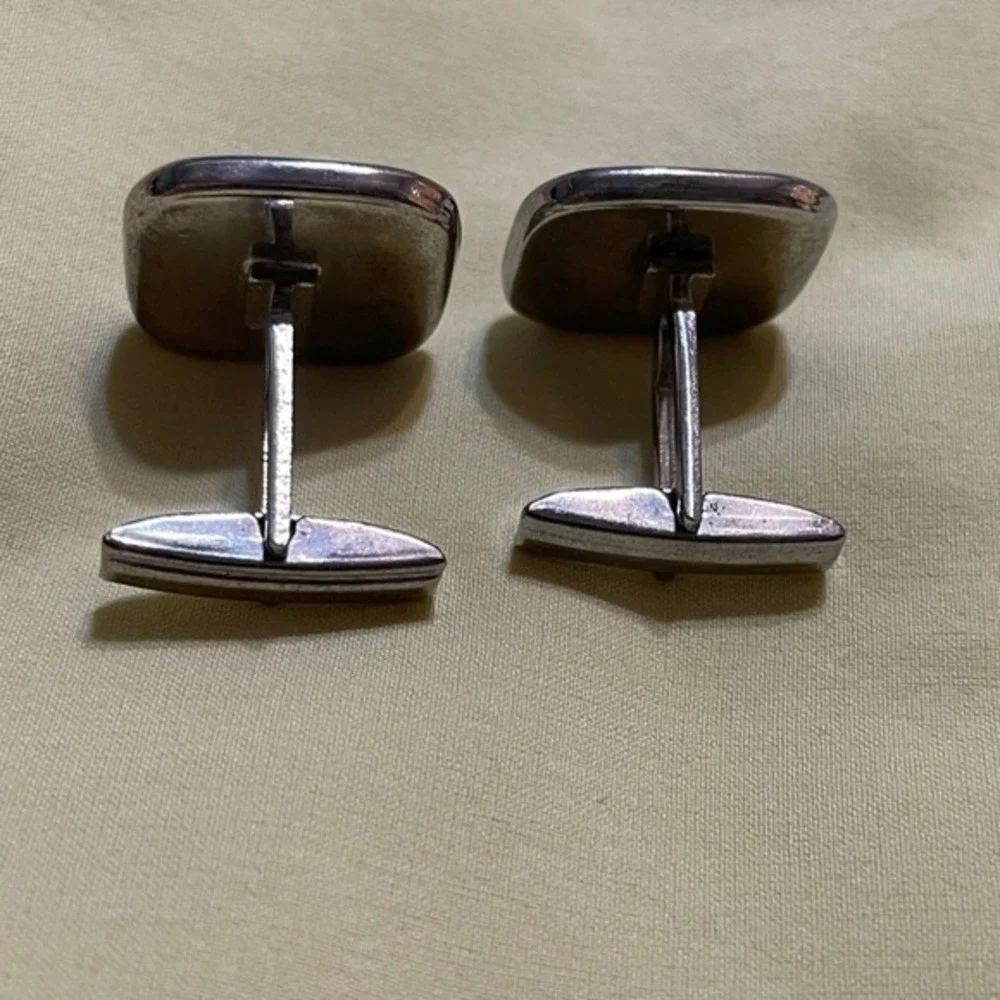 Unique‎ 70's Mens Cufflinks Butterfly Wing Silhouette Trees Night Sky Scene